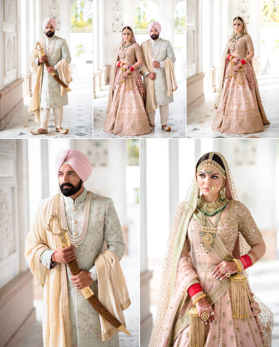 Beautiful Sikh wedding couple at their Gravesend Gurdwara Wedding