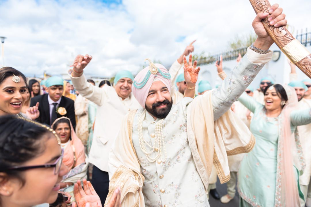 Sikh groom during his baraat