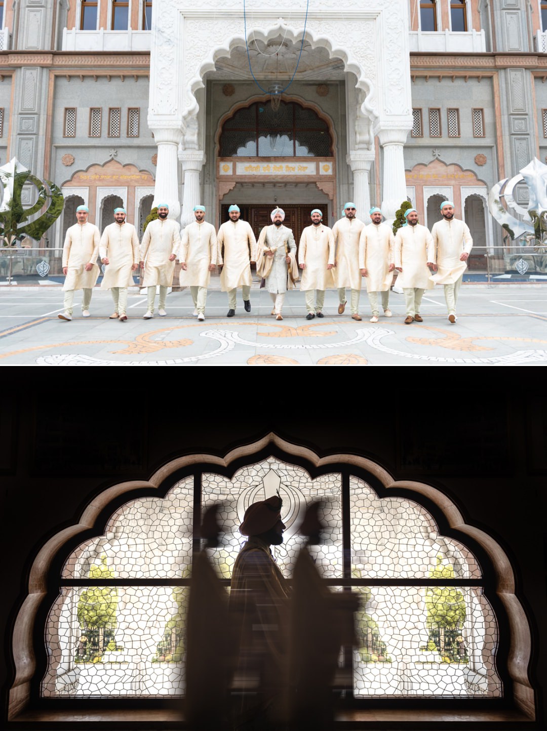 Sikh Groom and his best men at Gravesend Gurdwara