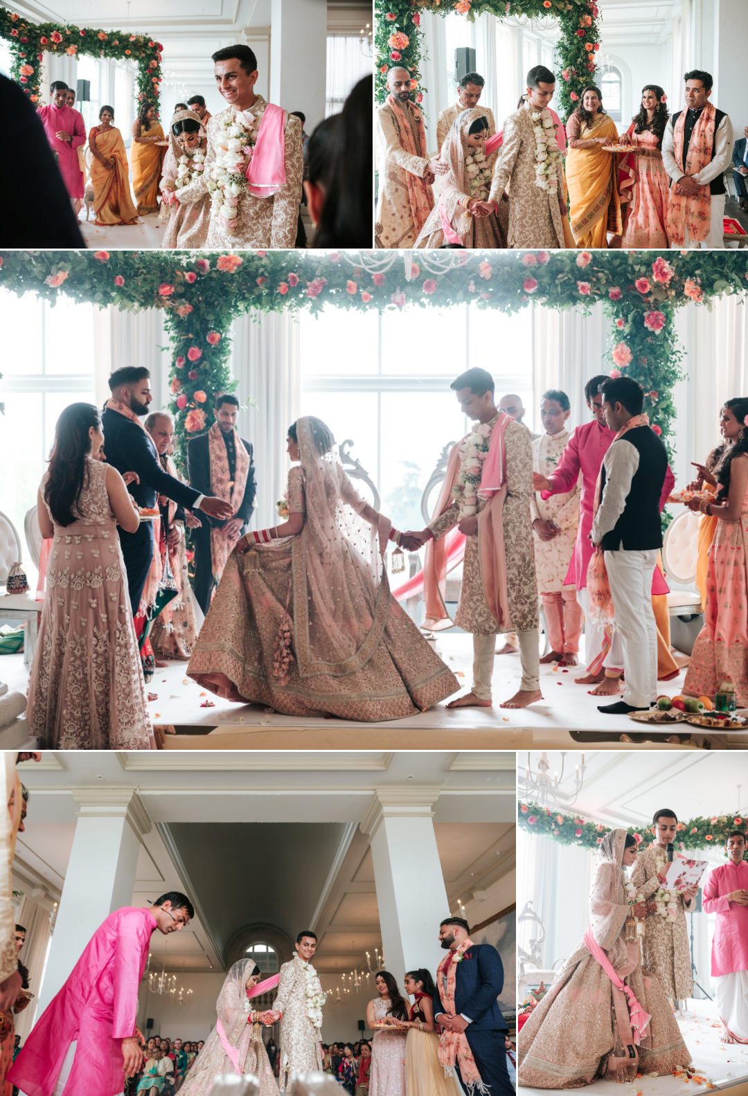 Hindu ceremony as couple make their way around the fire