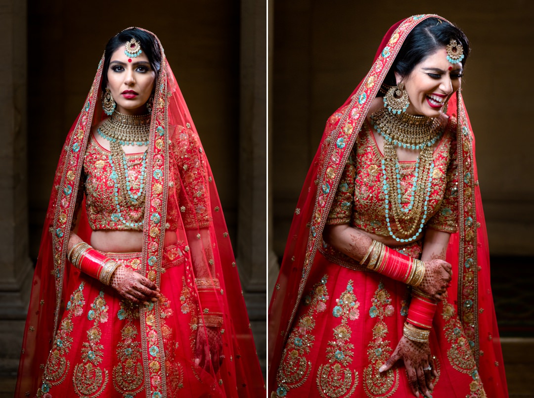 serious bride to laughing, natural bride