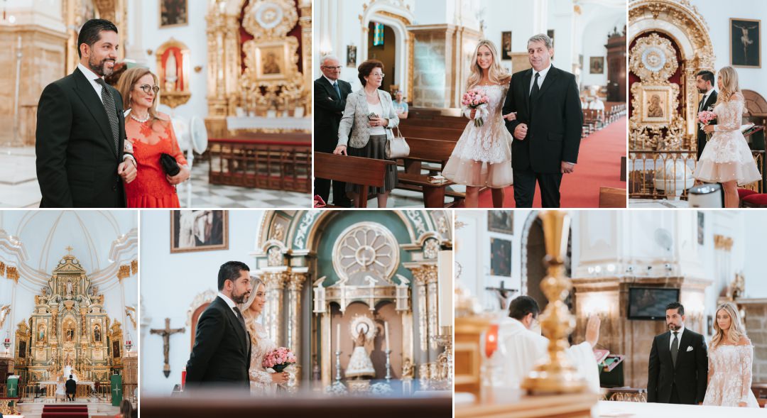 Intimate wedding in Marbella at Church of Our Lady of the Incarnation. 
