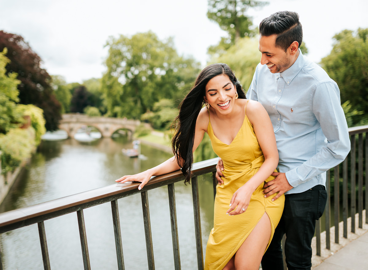 fun and laughter in Cambridge on a pre-wedding shoot