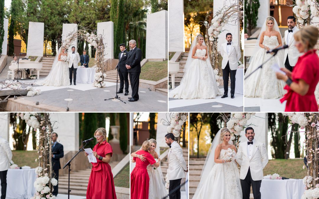 Wedding speeches during the ceremony 