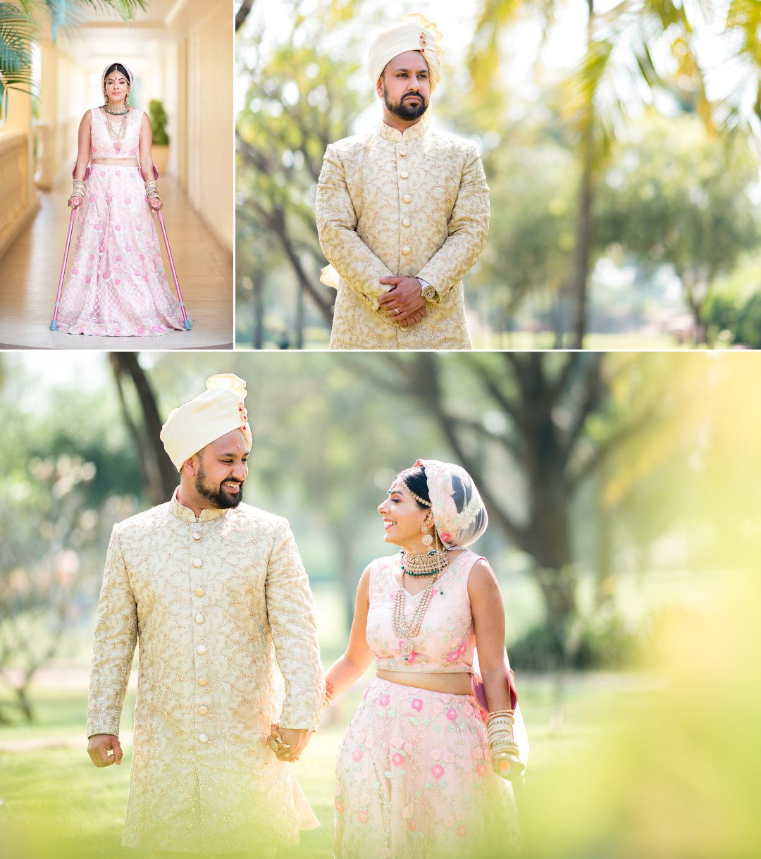 bride and groom just married portraits at their destination wedding in Goa