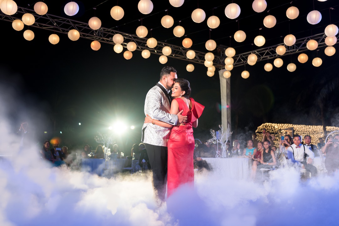 bride and groom first dance