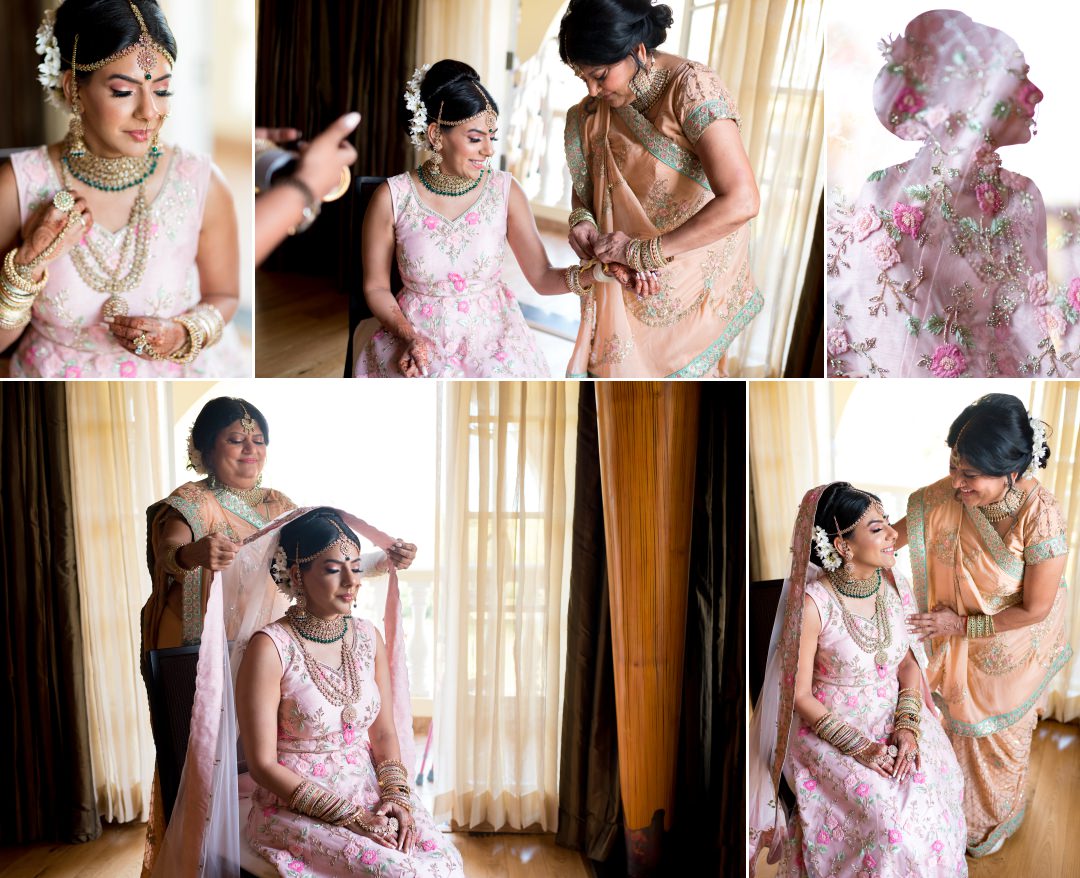 Hindu bride getting ready for her wedding