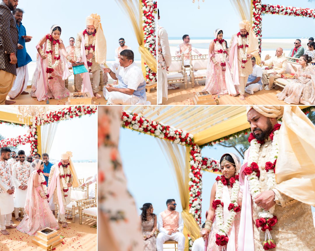 hindu ceremony on the beach in Goa, India