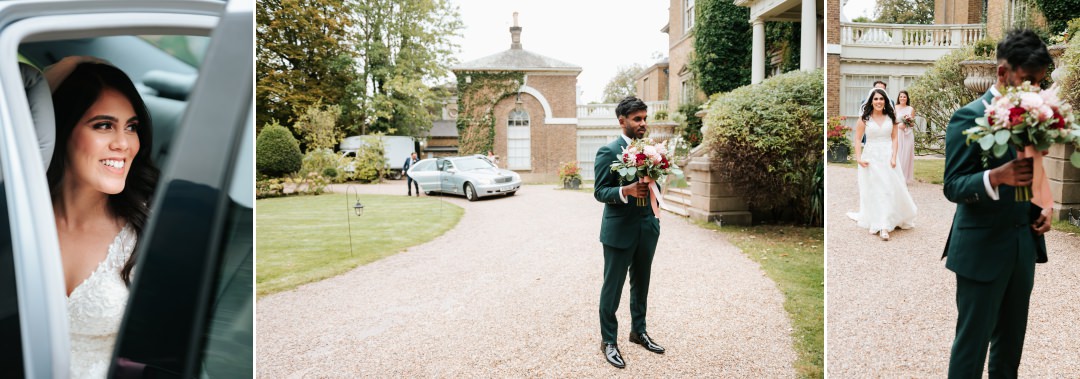 Bride arrives at Hampton Court House