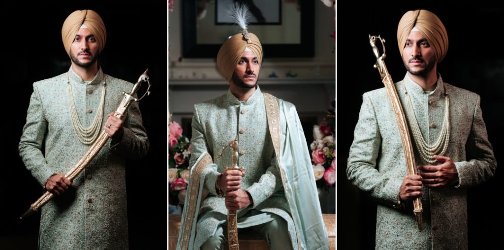 Sikh groom morning portraits home