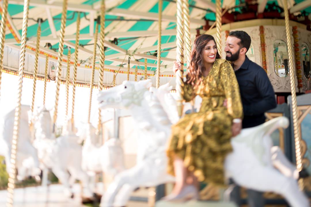 merry-go-round Asian prewedding shoot 