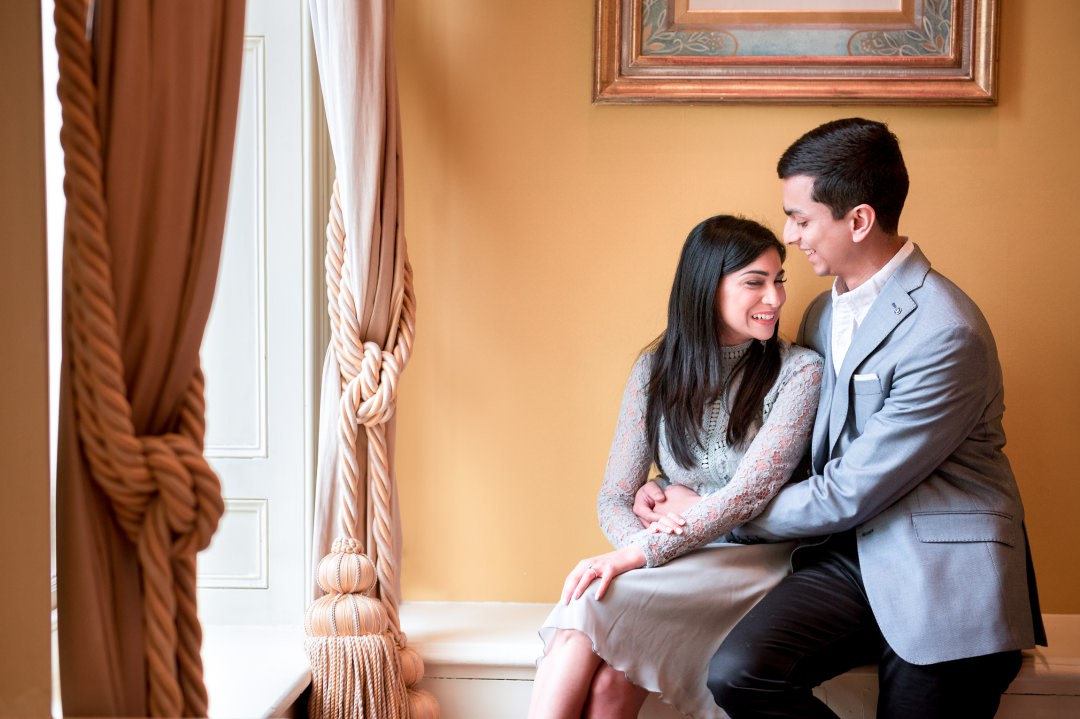 beautiful Couple inside Stoke Park at their prewedding photoshoot