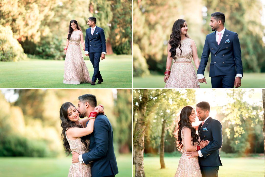 Asian bride and groom wedding reception couple portraits 