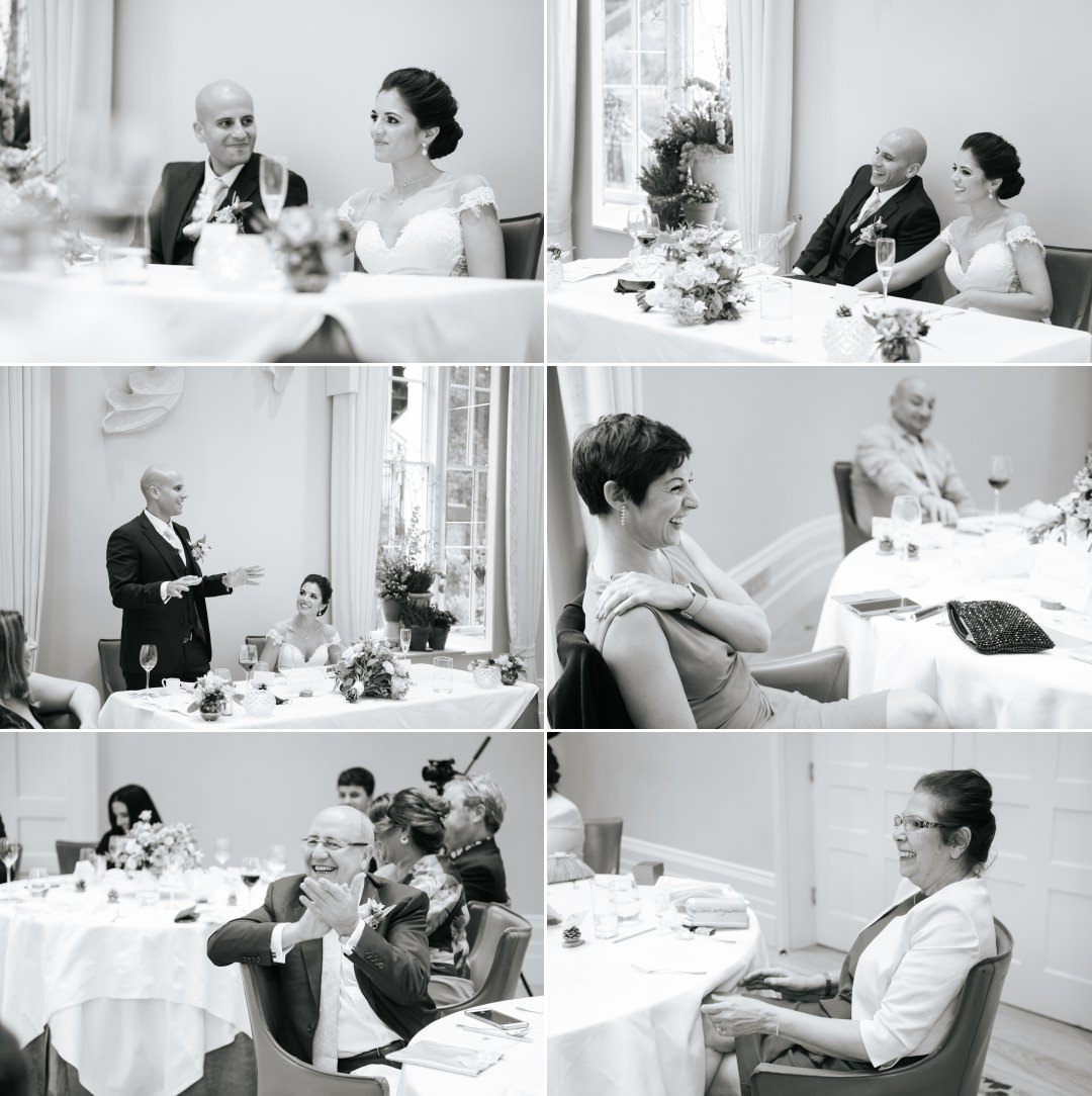 speeches in black and white at micro wedding