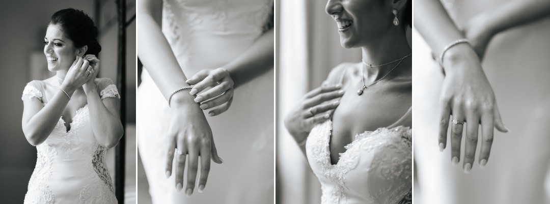 bridal details in black and white
