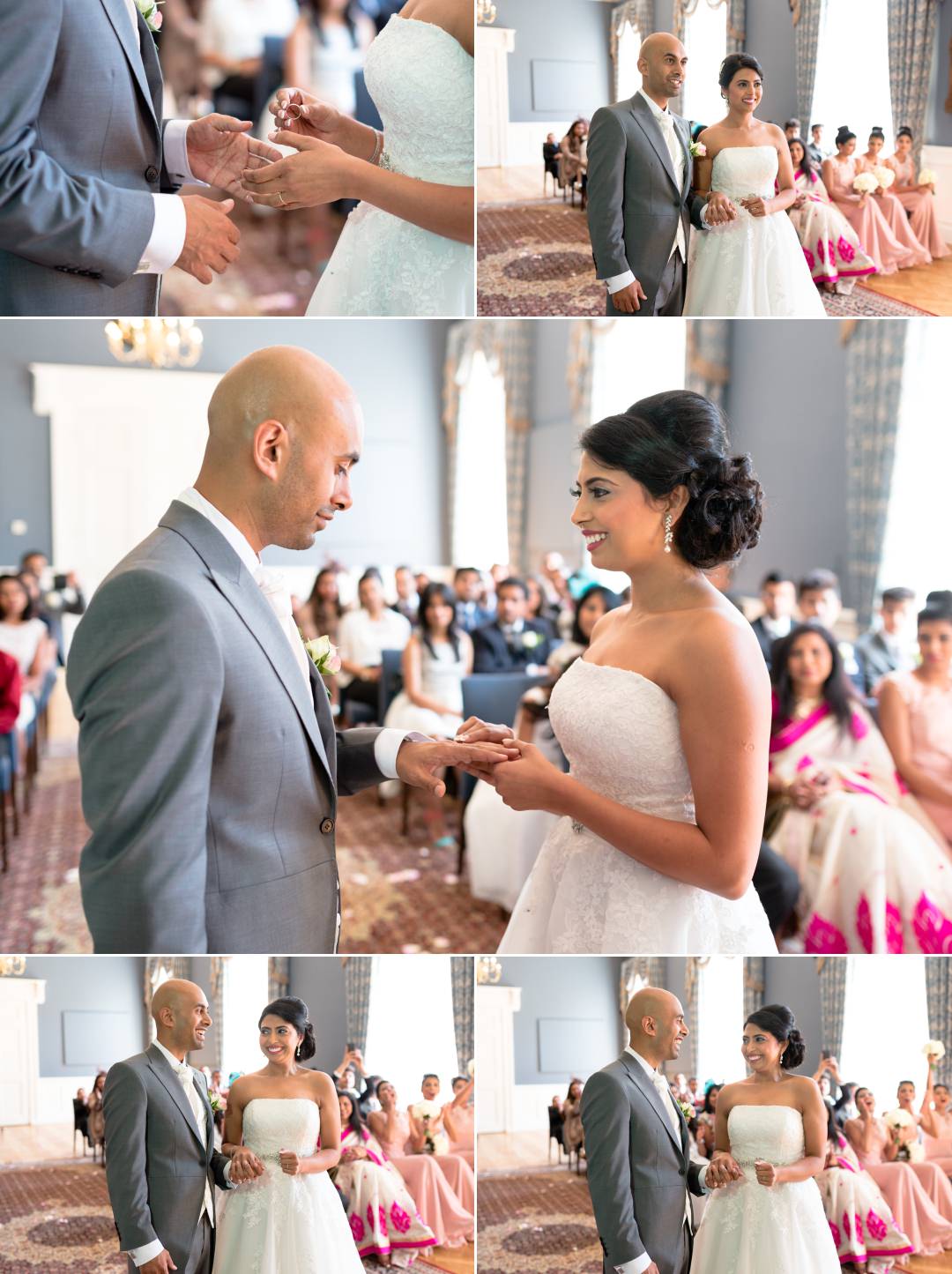 exchanging ring ceremony at King's College London Wedding