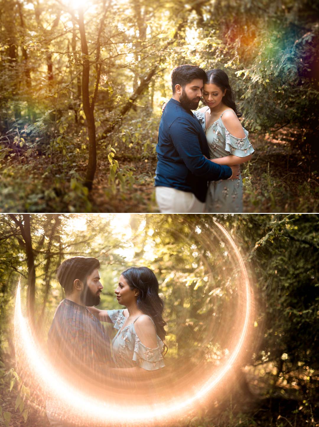 crazy sunflares on Asian prewedding shoot 