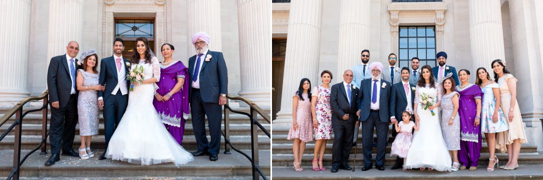 family shots outside Old Marylebone Town Hall 