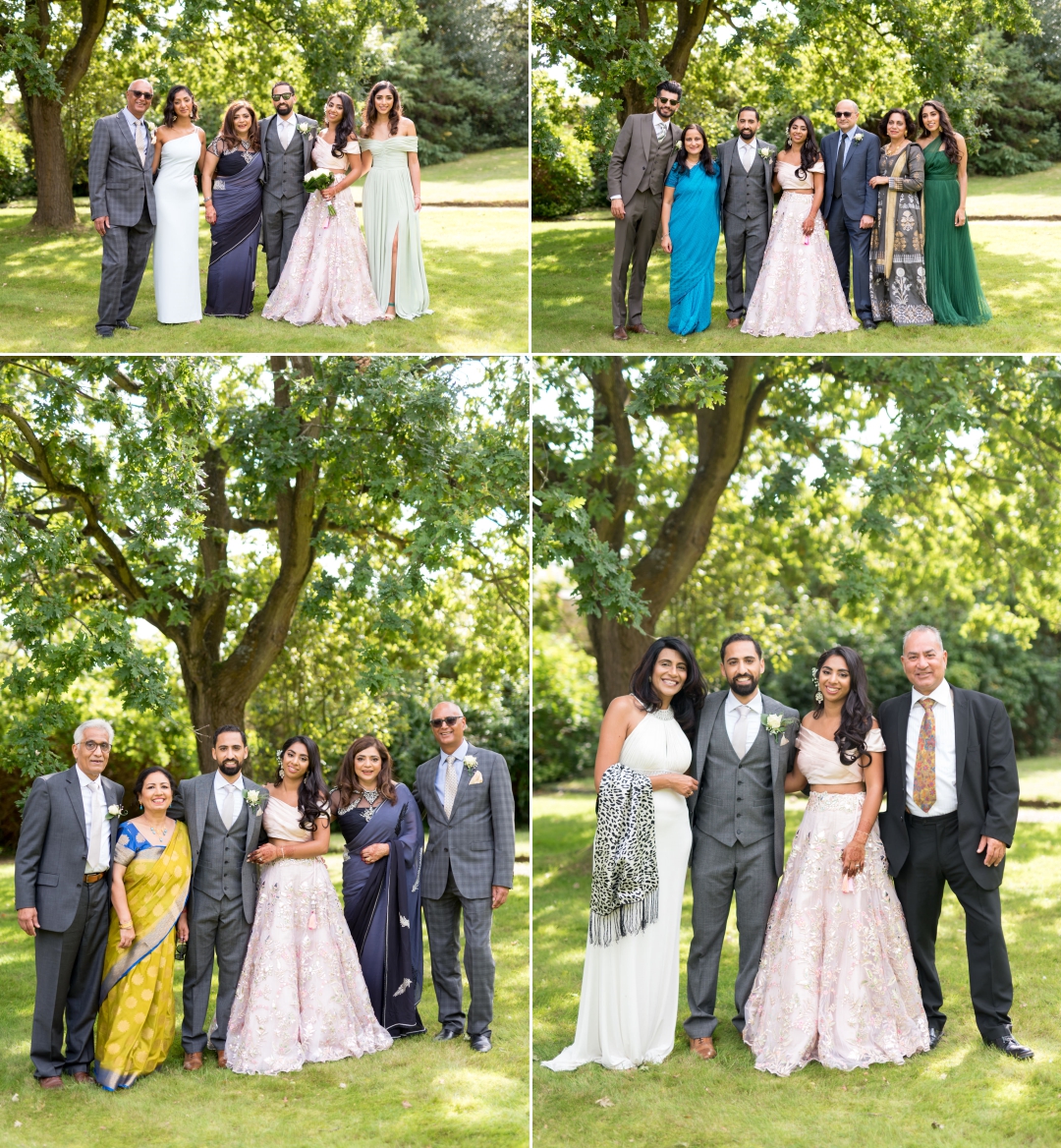family photos at Rowhill Grange Hotel wedding