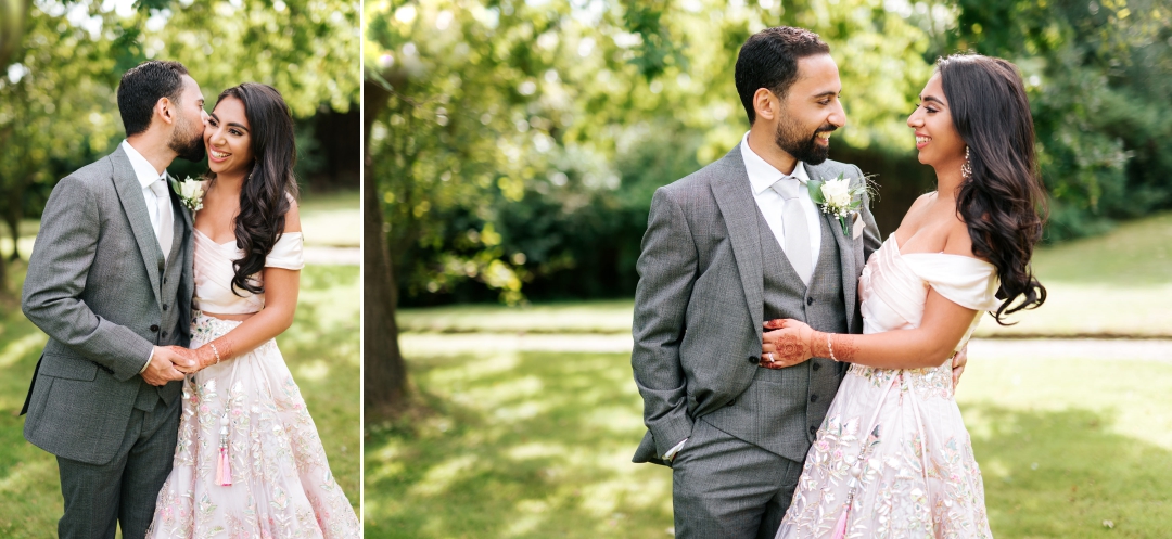 bride and groom portraits at Rowhill Grange Dartford wedding