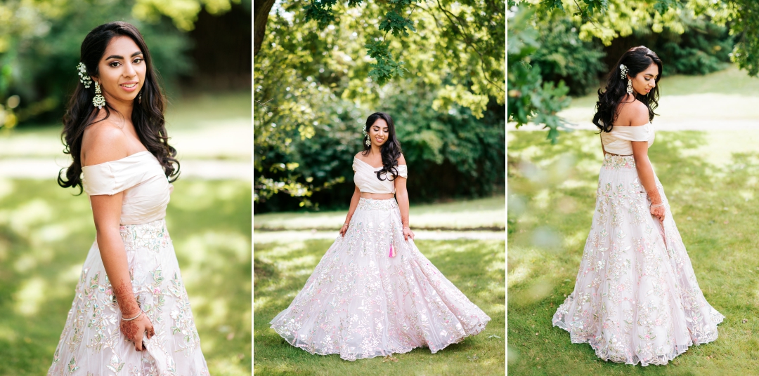 bridal photos in garden at Rowhill Grange