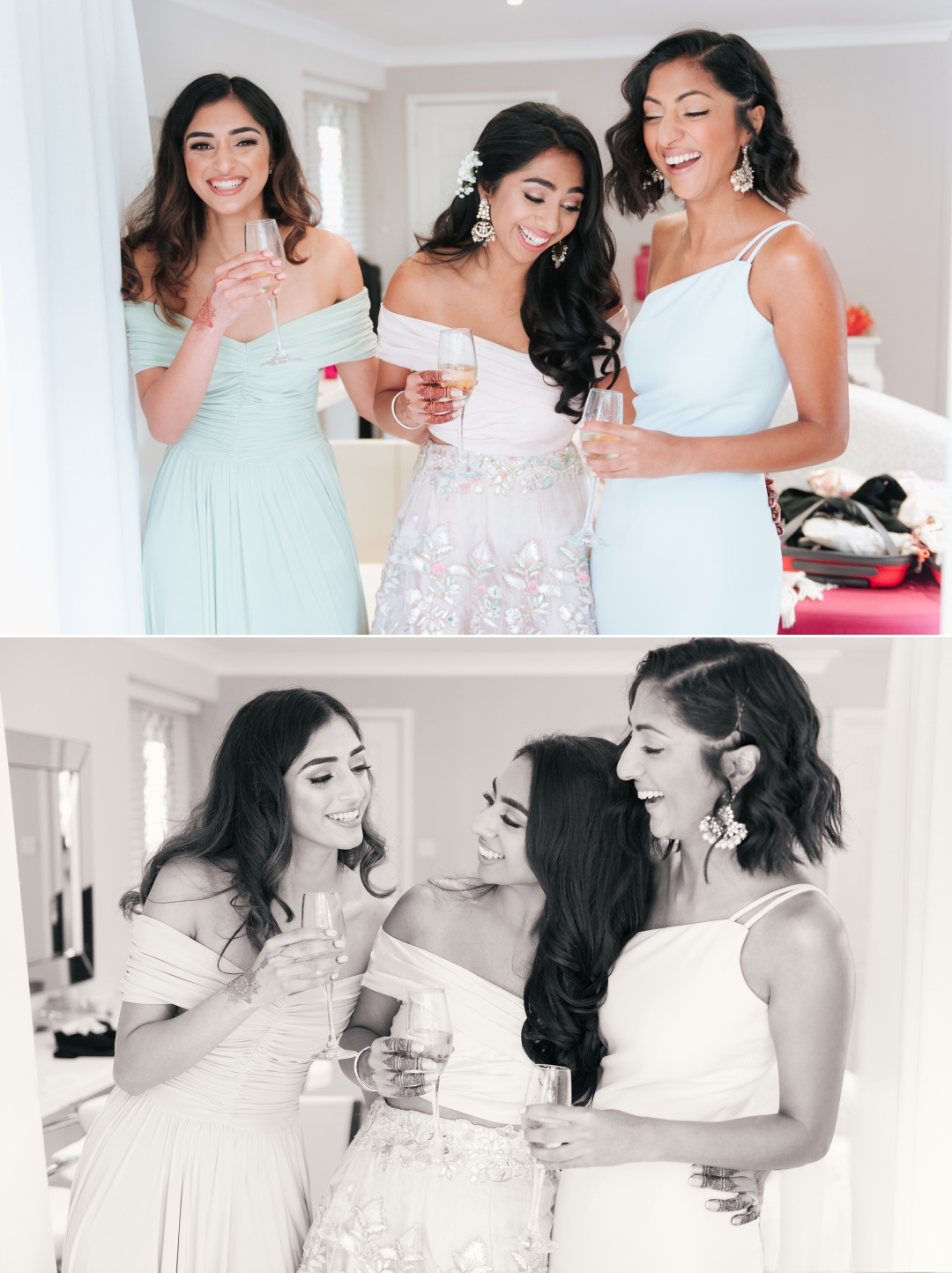 Bride and sisters as bridesmaids 