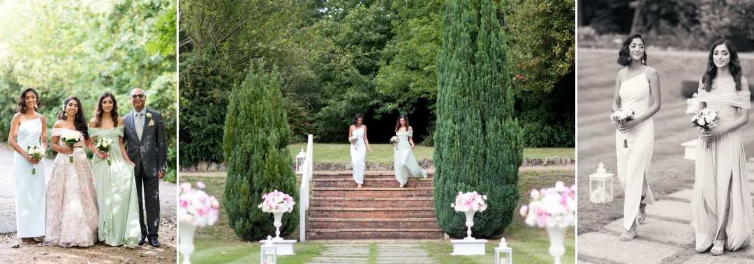 bride and her family about to make wedding entrance at Rowhill Grange Hotel 