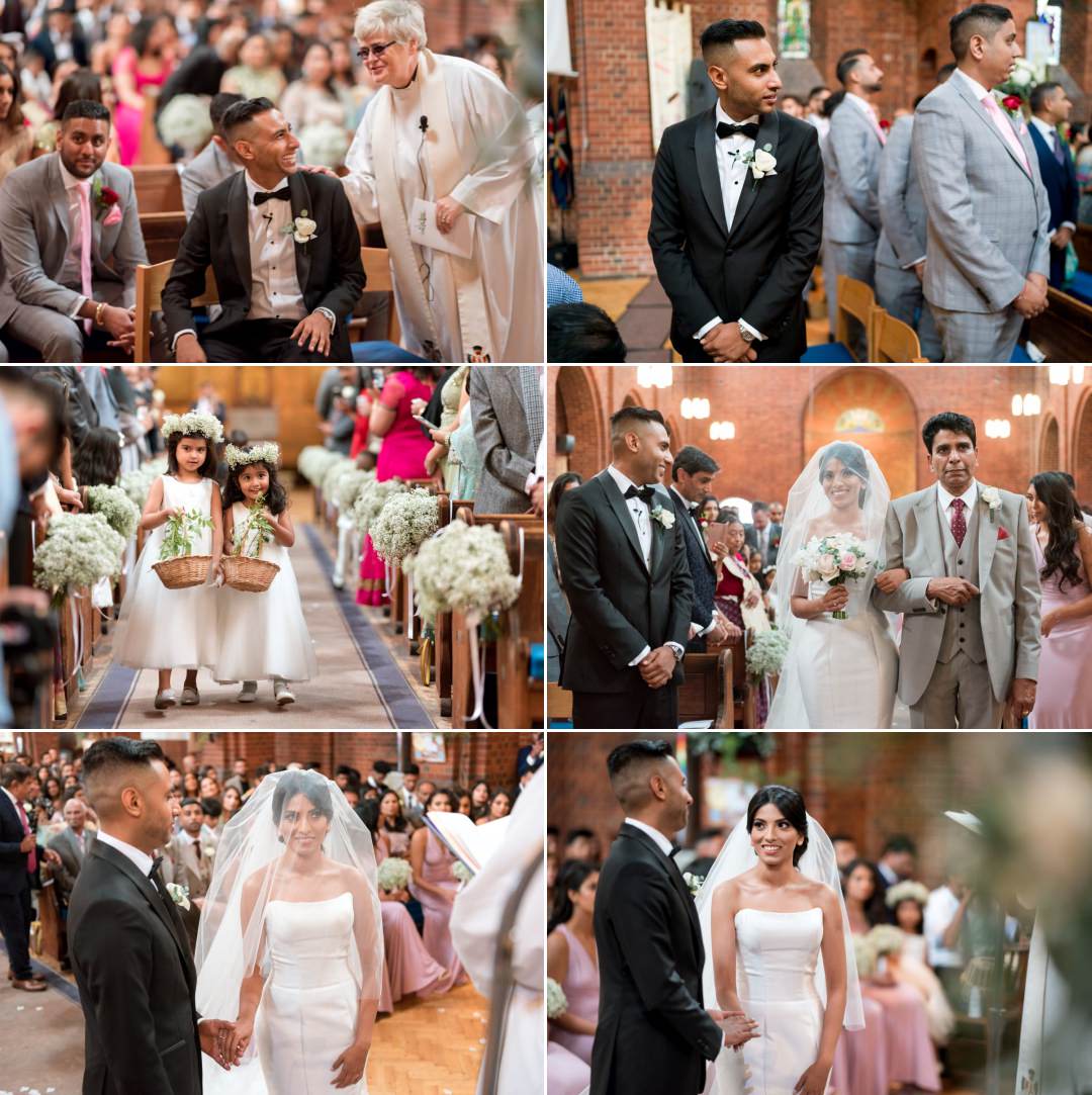 brides entrance to church ceremony 