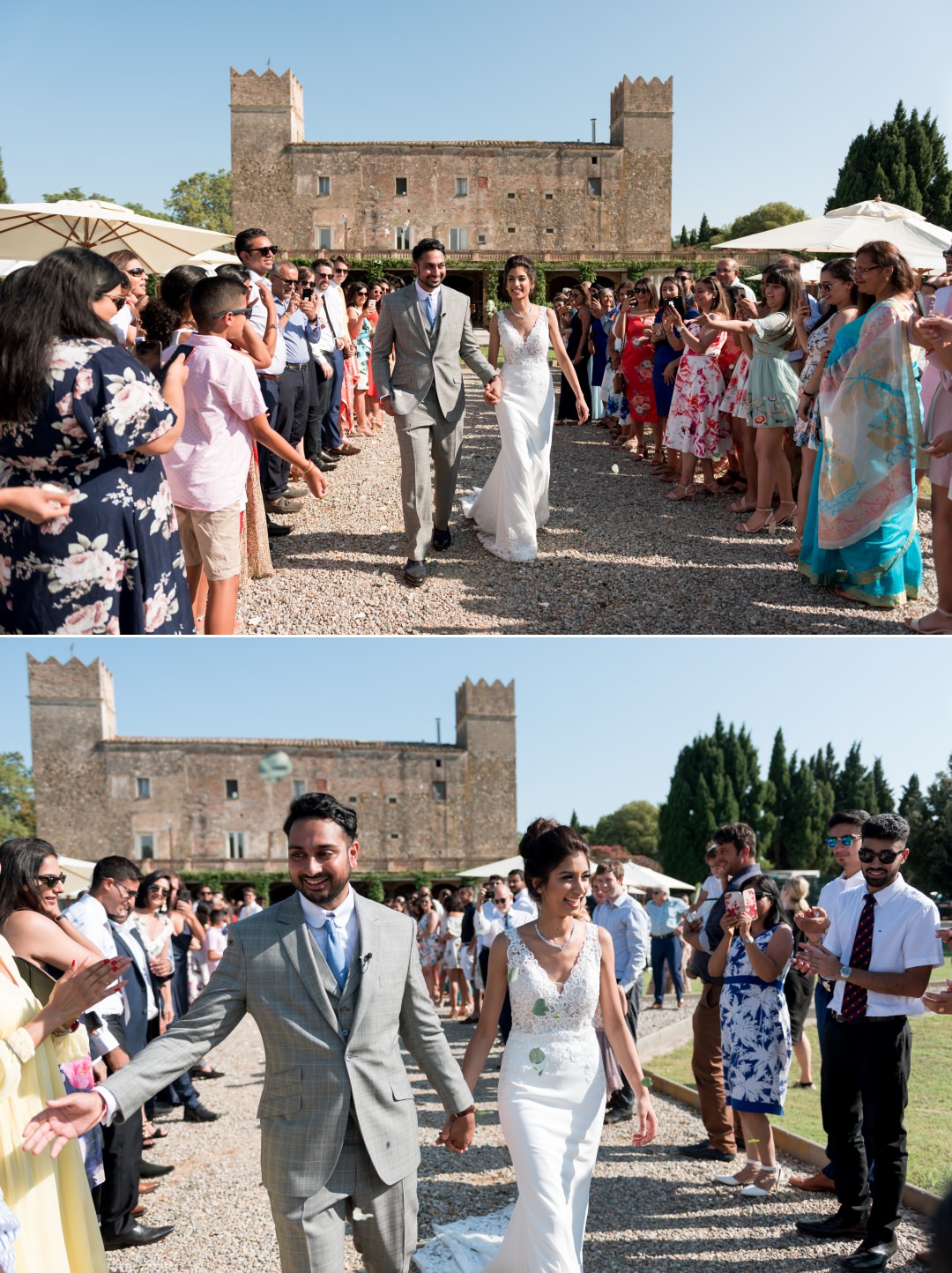 confetti at Castell de Caramany Wedding