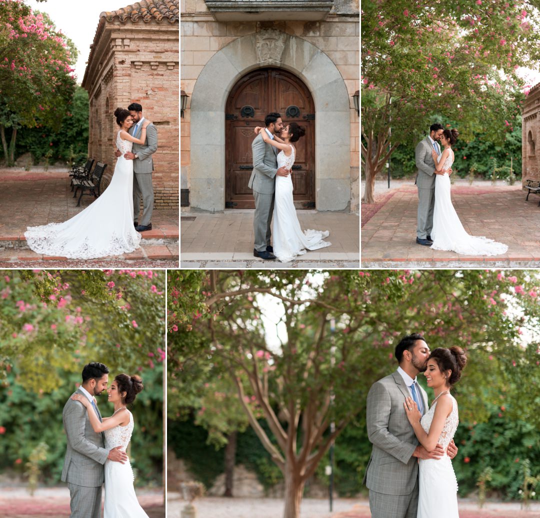 Asian couple just married at Castell de Caramany Wedding