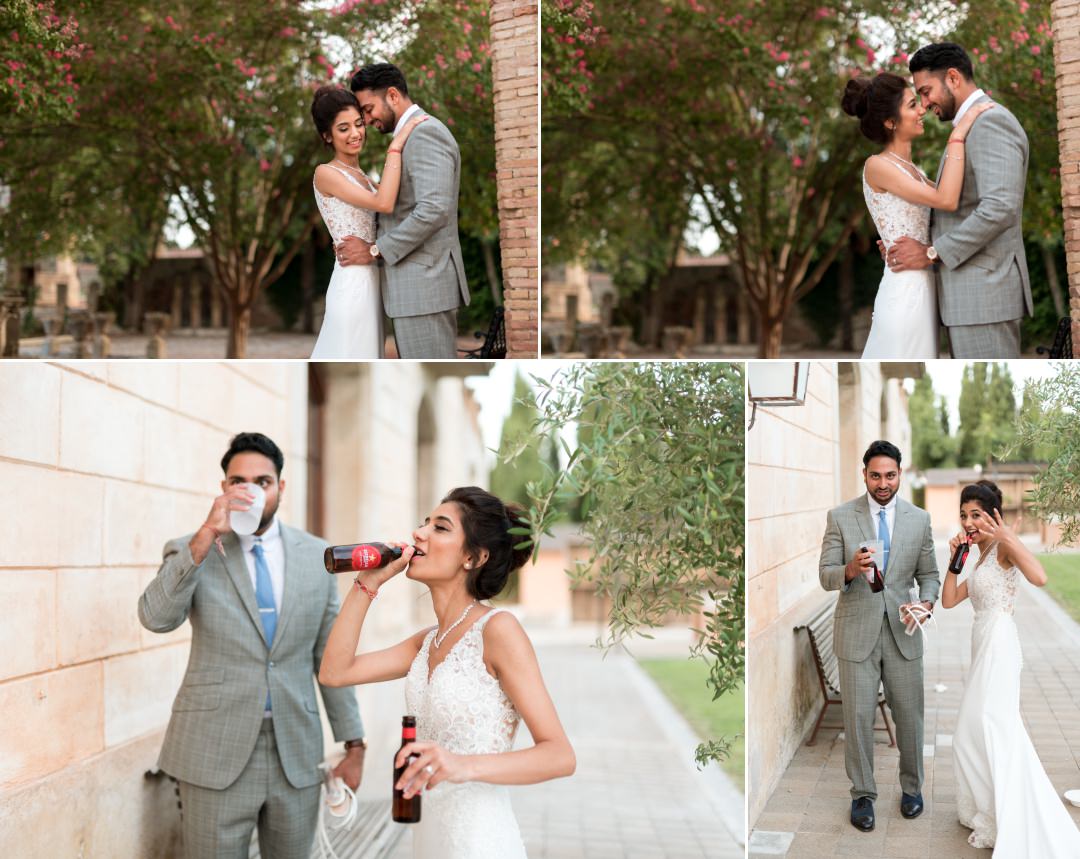 natural couple photos in Spain Asian wedding 