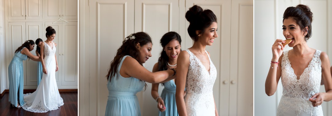bridal prep with sisters