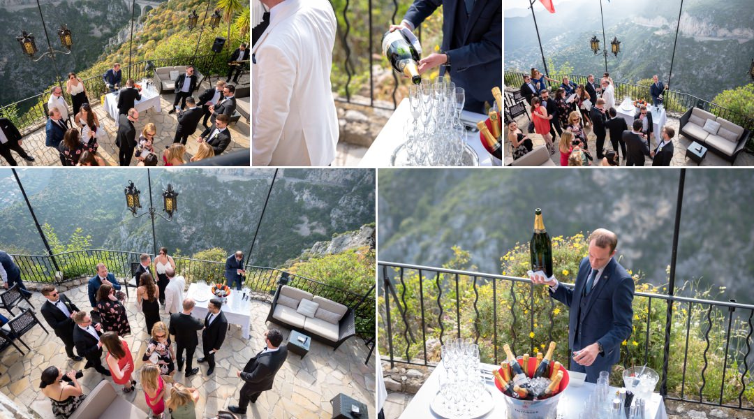 drinks reception on terrace balcony 