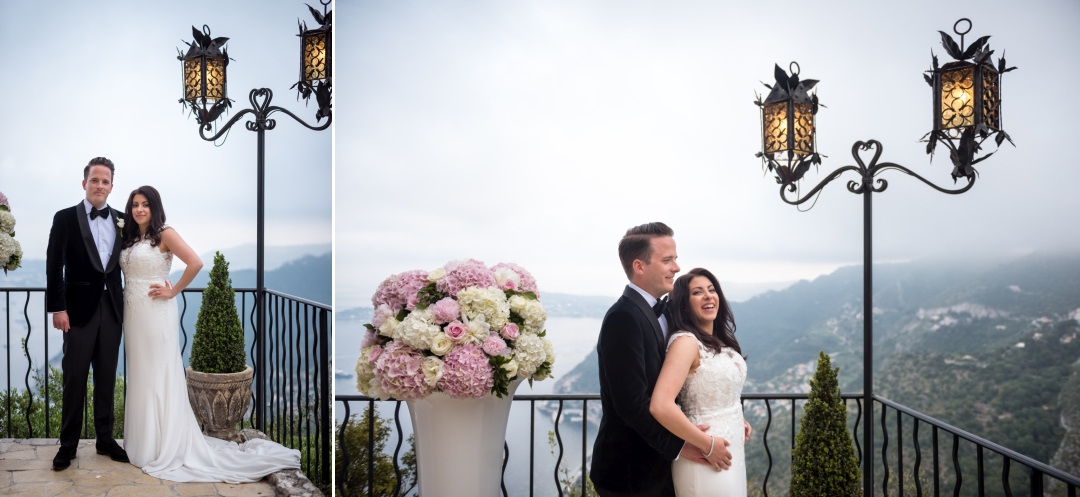 Wedding photography on terrace balcony in south of France 