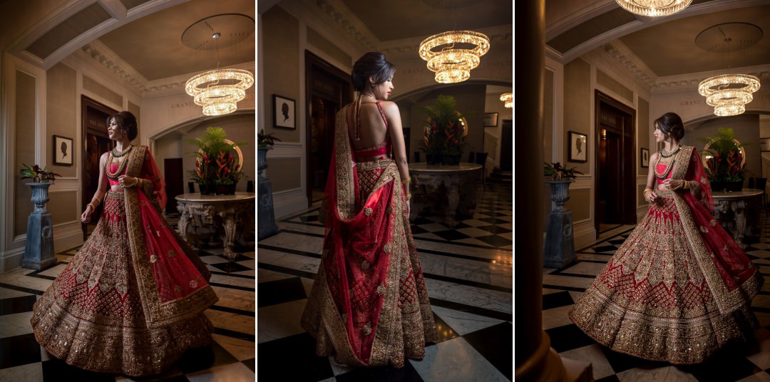 Swirling wedding lehenga dress photos 