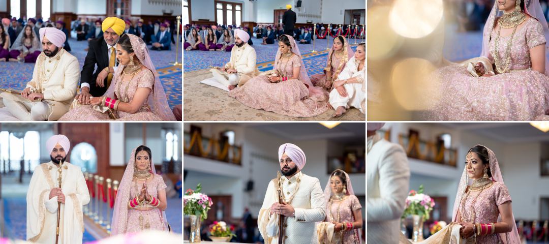 Father giving bride away Sikh wedding 