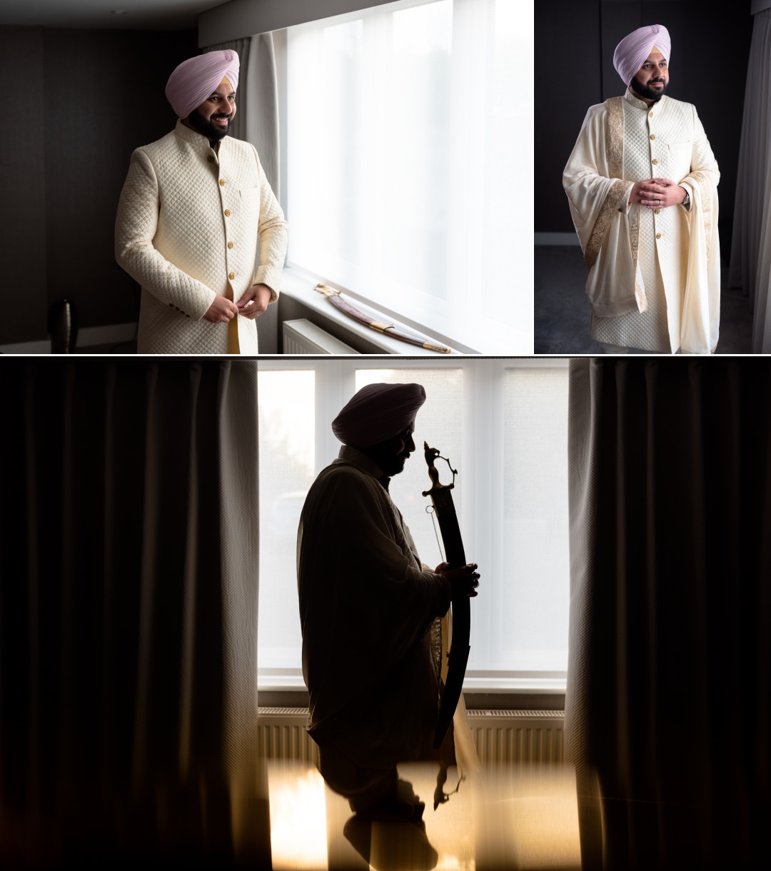 Sikh groom photos at home morning 