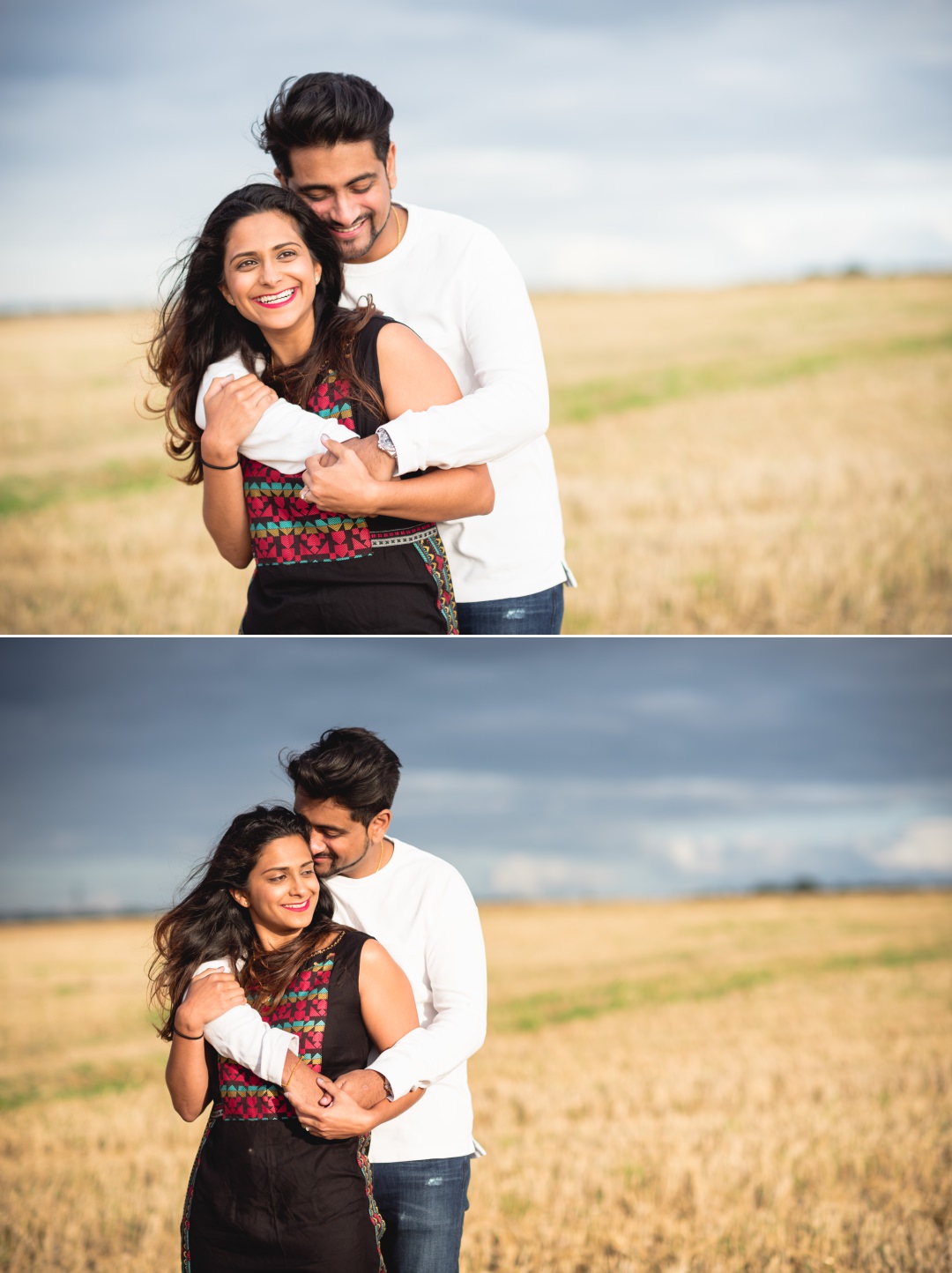 prewedding shoot in a wheat field