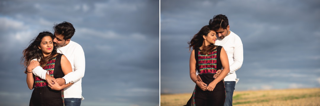 dark clouds on prewedding shoot