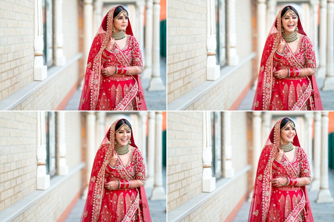 beautiful Asian bride laughing 