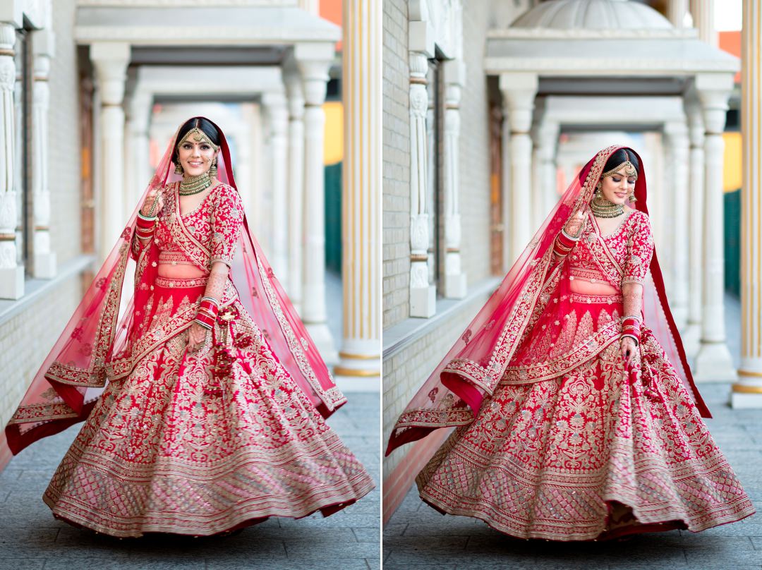 Indian bride dress twirling 