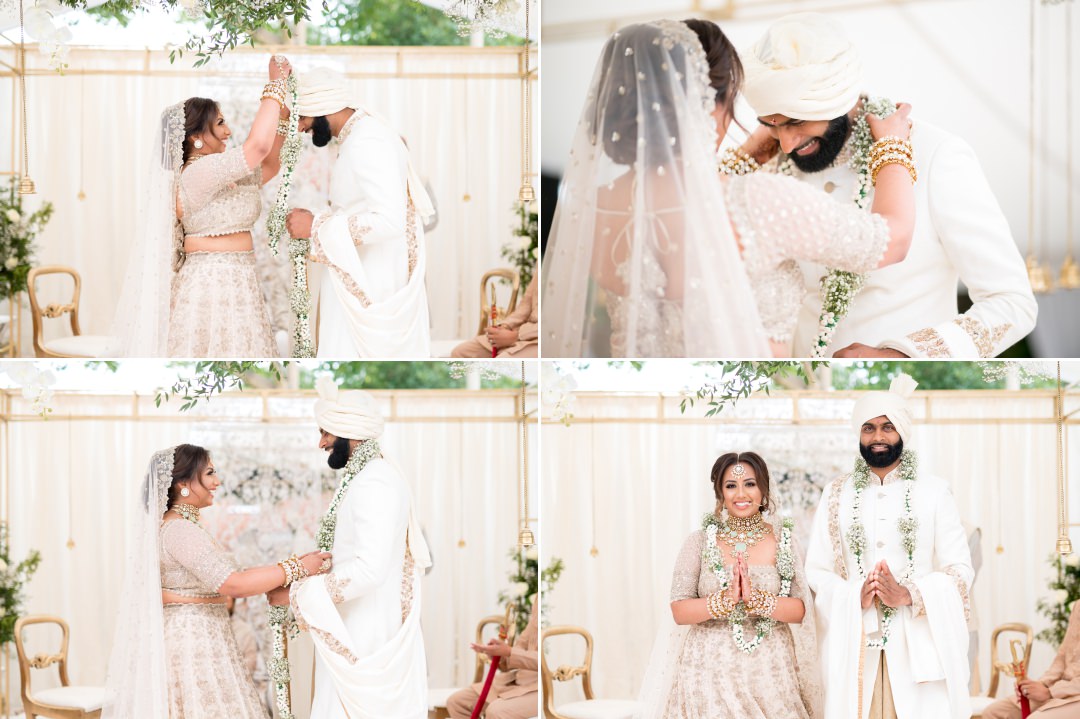 garland exchange at Hindu wedding