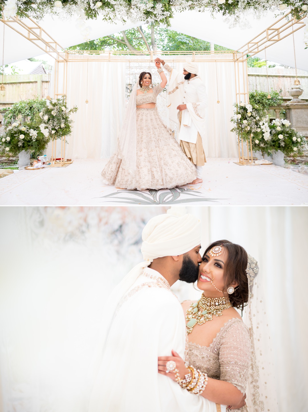 Lovely Indian couple at their home wedding