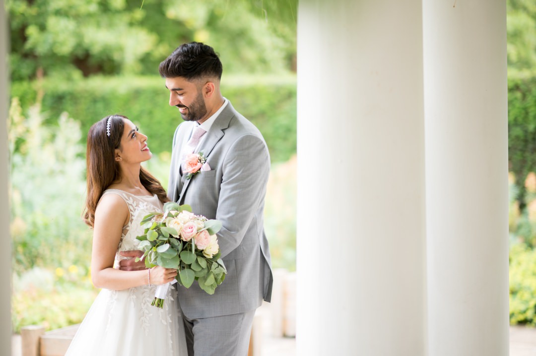 Just married Asian couple