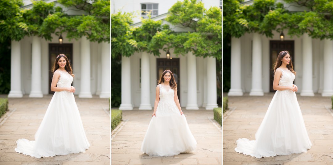 Stunning bride in her white wedding dress