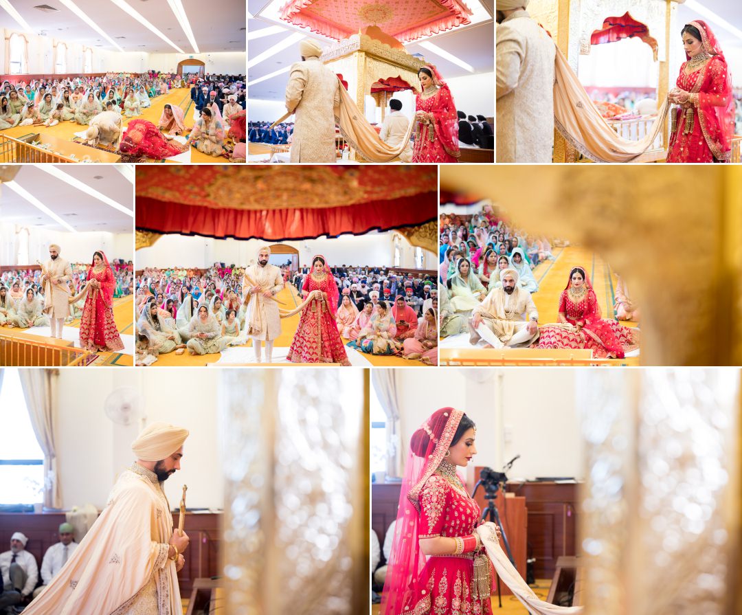 Sikh wedding at Alice Way Gurdwara Sri Guru Singh Sabha following the lively baraat
