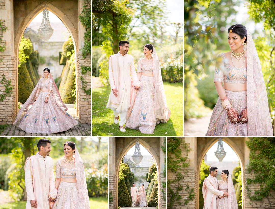 Couple portraits around Euridge Manor after Indian Wedding