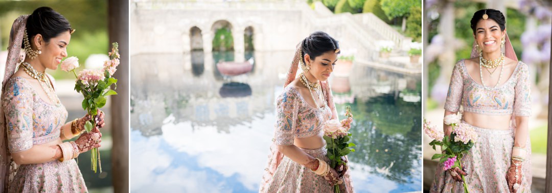 Couple portraits around Euridge Manor after Indian Wedding